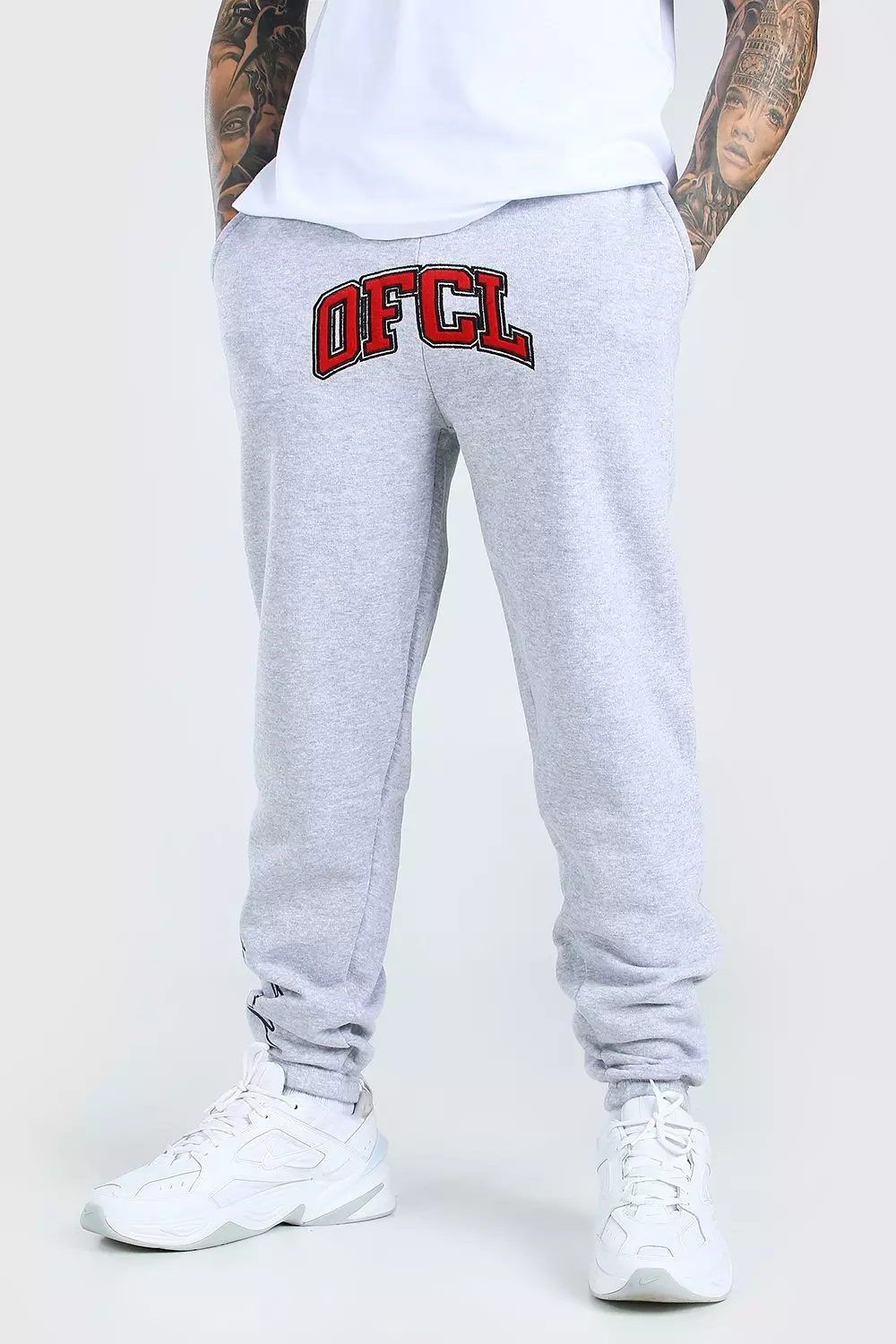 Joggers with writing on sale